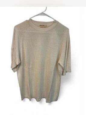 100% silk Norm Thompson Cream Crewneck Sweater